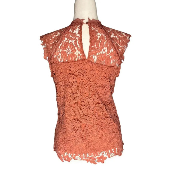 Avida Peach Lace Lined Sleeveless Blouse Size S - Picture 5 of 11
